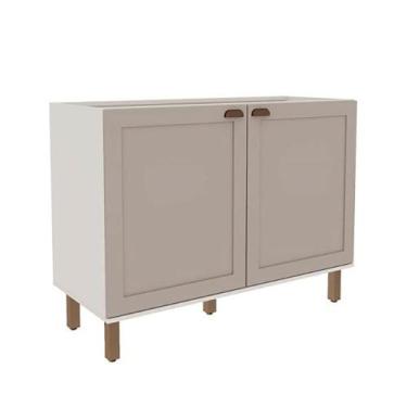 Imagem de Balcão de Cozinha Genialflex Iluminata Sem Tampo Branco Fendi