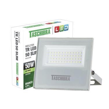 Imagem de Refletor Taschibra Led Tr Slim 50W Luz Verde Branco Bivolt