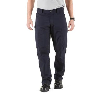 Imagem de 5.11 Calça masculina tática Apex, ajuste regular, reforçada, 10 bolsos, estilo 74434ABR, Azul-marinho escuro, 34