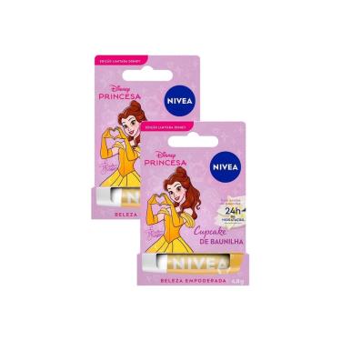 Imagem de Kit 2 Hidratante Labial Nívea Cupcake de Baunilha Ed. Limitada Bela Disney Princesa 4,8g