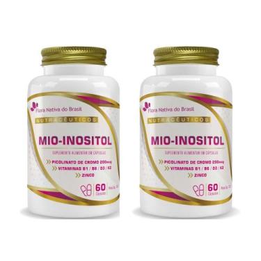 Imagem de Kit 2x Mio-nositol + Vitaminas 500mg 2x60 cps Flora Nativa Sabor:Sem s