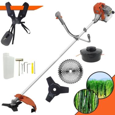 Imagem de Roçadeira Robusta Tekna RL520ACG2 À Gasolina 2T 52cc 2HP 13.000rpm 3 Opções de Corte Com Lâmina 3 Pontas + Lâmina 40 Dentes + Carretel de Nylon