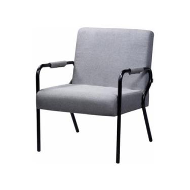 Imagem de Poltrona Decorativa Opala Moderna Nordeste Flex Luiza, Cinza Veludo