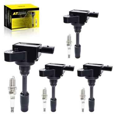 Imagem de Conjunto de 4 bobinas de ignição UF680 e vela de ignição irídio compatível com Buick Envision LaCrosse Regal Verano Cadillac ATS CT6 CTS Chevrolet Impala Camaro Colorado Malibu Limited GMC Acadia L4
