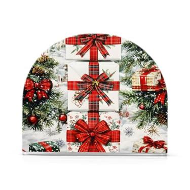 Imagem de xigua Fitas temáticas de Natal e arcos porta-guardanapos para mesas, elegantes suportes de guardanapo de papel de placa acrílica, dispensador de papel de seda independente moderno para jantar, sala de