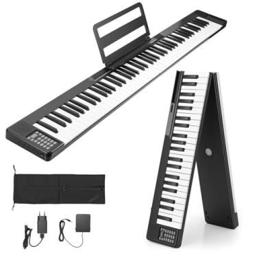 Imagem de Teclado Musical 88 Teclas, Teclado Musical Iniciantee e Intermediários, Teclado Instrumento, Teclado Piano 88 Teclas, Piano Eletrico, com Pedal e MIDI