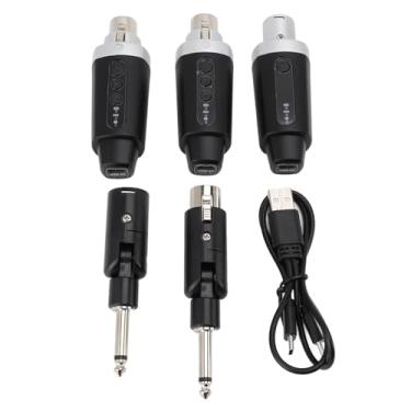 Imagem de Jiawu Adaptador de Microfone Sem Fio UHF de 3 Pinos Controle Remoto de Volume Bateria de Longa Duração para Apresentações Ao Vivo 8 Níveis de Gerenciamento de Som para Aplicação Versátil