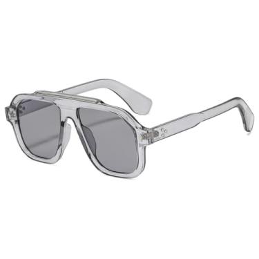 Imagem de Óculos de Sol Femininos com Armação Retrô de Leopardo, Estilo Luxuoso e Personalizado, com Rebites, para Uso Externo, Estilo Punk, Proteção UV400 (Cinza Claro)