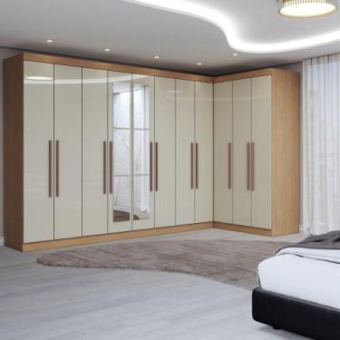Imagem de Guarda-Roupa Casal Modulado Odisseia 11 Portas 4 Gavetas com Espelho C