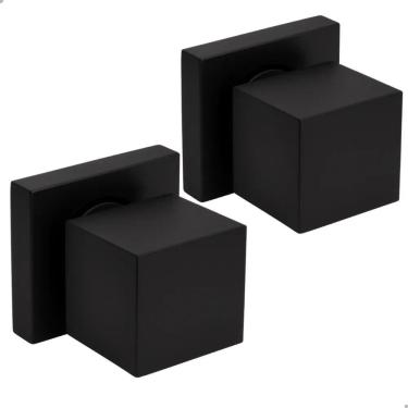 Imagem de 2X Kit 2 Acabamento Registro Quadrado Preto Fosco 100% Met