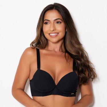 Imagem de Sutiã Biquíni Reforçado com Bojo Cor:PretoTamanho:G - D'Mattos Confecç