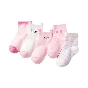 Imagem de Meias De Bebê Em Estilo Cartoon, 5 Pares, Algodão Macio Para Meninos E