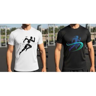 Imagem de Kit 2 Camiseta Masculina Manga Curta Dry Fit Treino Estampa - LD, Bran