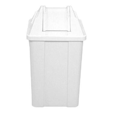 Imagem de Cesto Quadrado Com Tampa Vai-vem 100 Litros Branco - jsn