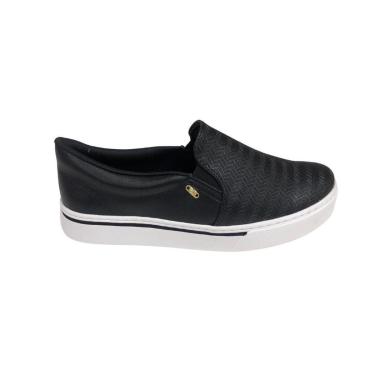 Imagem de Tênis Casual Via Marte Slip On Preto Com Solado Branco Estilo e Conforto-Feminino