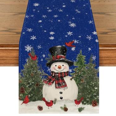 Imagem de Caminho de Mesa Artoid Mode 33x91 cm Decoração de Inverno Boneco de Ne