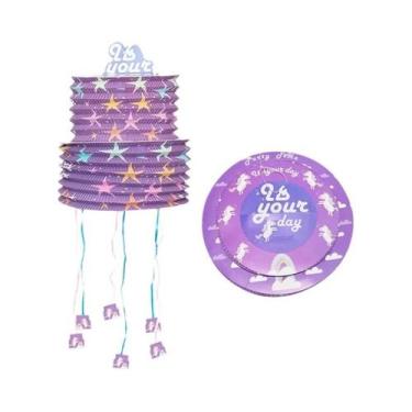 Imagem de Piñata De Unicórnio Para Meninas, Brinquedo De Presente, Cavalo Arco-Í