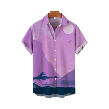 Imagem de Camisa Masculina De Verão Com Estampa Havaiana Mecha Man, Tamanho Gran