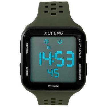 Imagem de Relógio Digita Quadrado Masculino Academia Resistente Água Esportivo Xufeng-Masculino