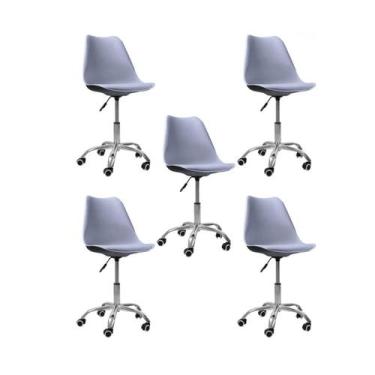 Imagem de Cadeira Office Base Cromada com Rodízio Giratória Saarinen - Oficial W