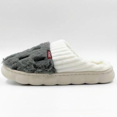 Imagem de Pantufa Europa Nuvem Bia em Pelo e Fleece Feminina, 9/40, Cinza