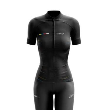 Imagem de Conjunto Ciclismo Feminino Camisa Manga Curta e Bermuda GEL BIKE  - TR