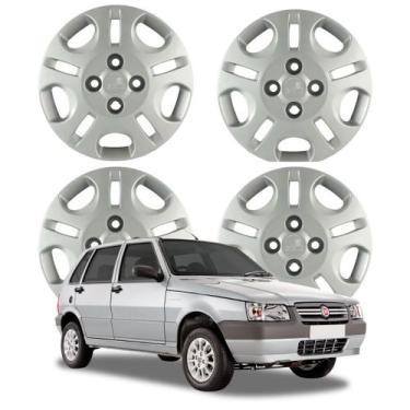 Imagem de Jogo Calota Aro 13 Fiat Uno Fire Economy 2008-2010 Cubo Baixo Prata - 