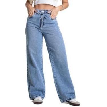 Imagem de Calça Jeans Sawary Wide Leg Petit - 282724 - Azul claro 44-Feminino
