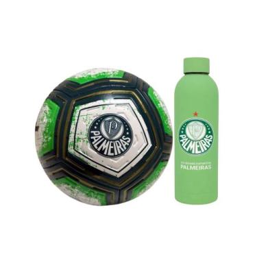 Imagem de COMP Kit Palmeiras Garrafa Térmica 500ml + Bola de Futebol Nº 5 Pro Go
