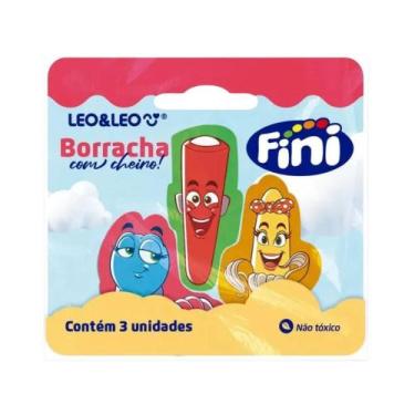 Imagem de Borracha Mini Fini Com Cheiro Não Tóxico Blister c/ 3 Unidades - Leo&L