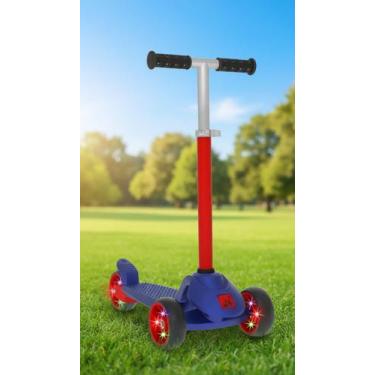Imagem de Patinete Infantil 3 Rodas LED Ajustável Azul - Congratulations Store