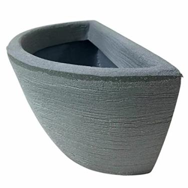 Imagem de Vaso De Parede Em Polietileno Para Jardim Vertical 28x14 Cor: Cinza