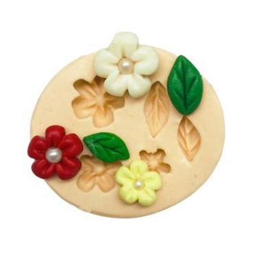 Imagem de Molde De Silicone Folhas E Flores