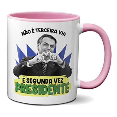 Imagem de Caneca Presente Bolsonaro É A Segunda Vez Presidente (Rosa)