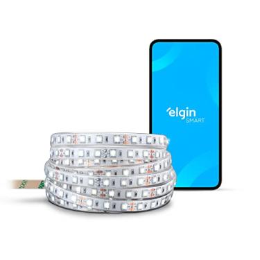 Imagem de Fita de LED Inteligente 20w 3000-6500K IP44 Elgin 5 metros RGB Wi-fi Bivolt compatível com Alexa e Google Home