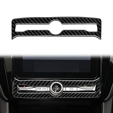 Imagem de nuoozy Compatível com painel de painel da moldura do console central, acessório interno de fibra de carbono para Ford Explorer 2020 2021, preto