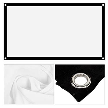 Imagem de Tela do Projetor, Cortina do Projetor, Tela de Projeção de Cortina de Projetor de Poliéster Branco Macio Sem Vincos Portátil 16:9 (40''-120'') (60 polegadas)