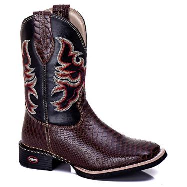 Imagem de Bota Masculina Country Cano Longo Bico quadrado legitimo couro bovino 802 (37, 802cafe)