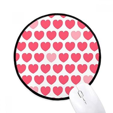 Imagem de Mouse pad Dia dos Namorados Rosa Vermelho Coração Spots Mesa Escritório Tapete Redondo para Computador