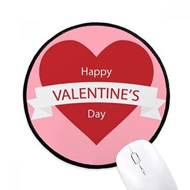 Imagem de Mouse pad Happy Valentine's Day rosa vermelho para escritório e computador