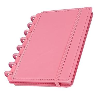 Imagem de Caderno Inteligente Mágico 1 Materia Grande Universitário Médio Tamanho A5 80 Folhas Pautadas Capa Dura Com Elástico Caderno De Disco (Rosa Claro)