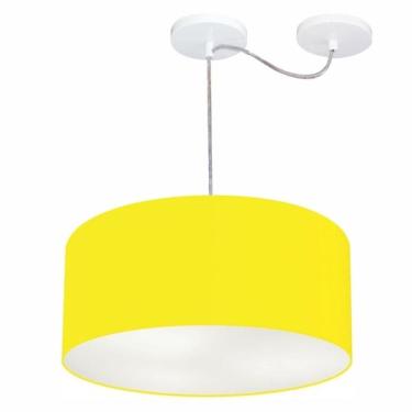 Imagem de Lustre Pendente Cil ndrico Com Desvio Amarelo Mj-4147 Para Me