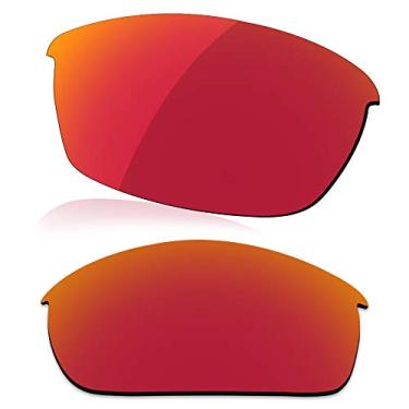 Imagem de LenzReborn Lente polarizada de substituição para óculos de sol Oakley Flak Jacket - vermelho fogo - polarizado espelhado