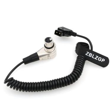 Imagem de ZBLZGP Cabo de alimentação XLR fêmea de 4 pinos de ângulo reto para D Tap para monitor de câmera ARRI Alexa (cabo espiralado)