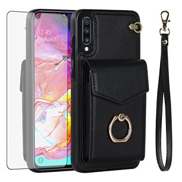 Imagem de Asuwish Capa de telefone para Samsung Galaxy A50 A50S A30S Capa carteira com protetor de tela de vidro temperado e anel de bloqueio de RFID, porta-cartões, acessórios para celular A 50 50S 30S S50 50A
