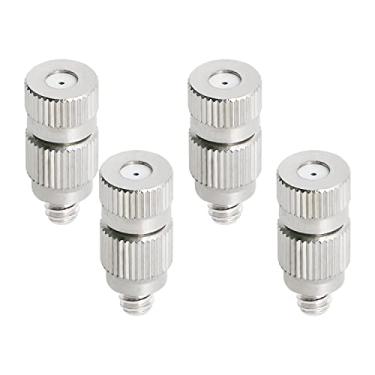 Imagem de Ohamtes 4 peças de diâmetro do orifício 0,4 mm (0,016") G3/16 (10-24 UNC) rosca macho bocal de pulverização de aço inoxidável de duas seções, atomizador de alta pressão, pulverizador de micronévoa