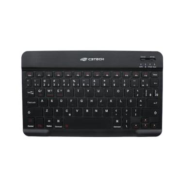 Imagem de Teclado C3Tech Sem fio Bluetooth K-BT40BK Preto MINI Formato slim ultrafino, ideal para tablets, Teclas baixas chocolate, Bateria Recarregável, Suporte a Windows, MacOS, iOS, Android