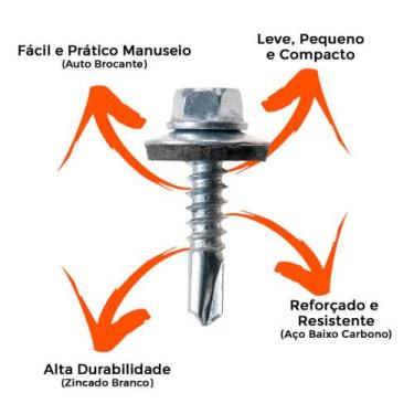 Imagem de Parafuso Auto Brocante Telha 5,5x38.1mm 12x1/2 Sext. 400 Pçs - MAXFIX