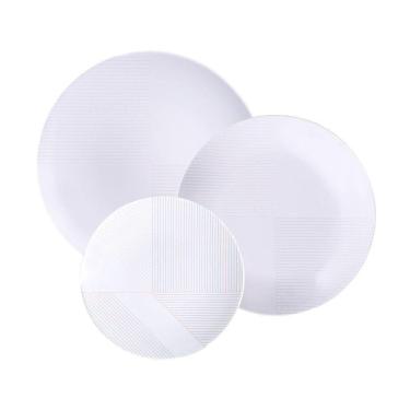Imagem de Jogo De Pratos Tramontina Grid 12 Peças Em Porcelana Decorada Decorado 96589031