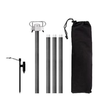 Imagem de Lanterna de Acampamento Stand de Lâmpada de Alumínio Leve, Cabide Leve Portátil para Camping, Caminhada, Pesca, Jardim (Preto)